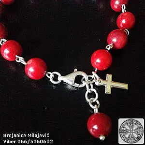 brojanica koral srebro 925