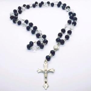 Brojanica od kristala crno beli