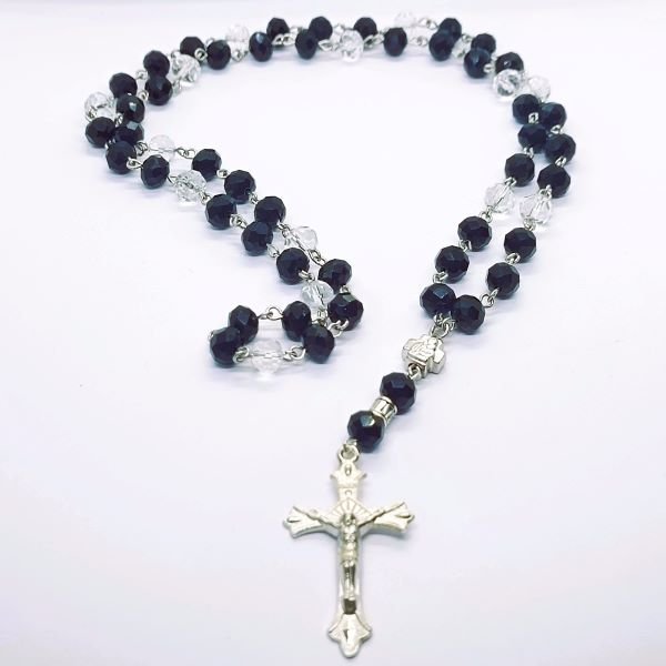 Brojanica za vrat od crno belog kristala