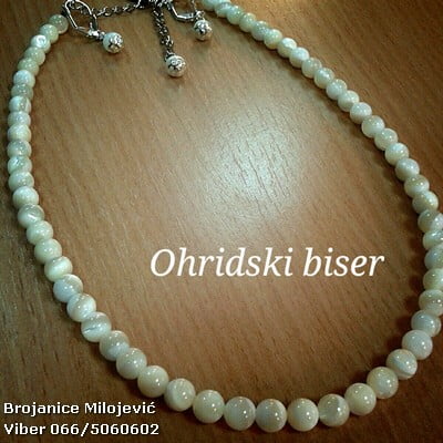 Komplet ogrlica sa mindjusama od Ohridskog bisera 7 mm
