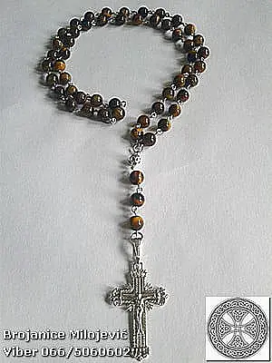 Brojanica tigrovo oko srebro 925