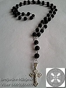 Brojanica vulkanska lava srebro 925