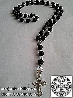 Brojanica vulkanska lava srebro 925 Brojanica vulkanska lava srebro 925