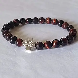 Brojanica crveno tigrovo oko Srebro 925