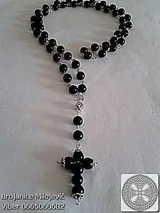 Brojanica oniks srebro 925