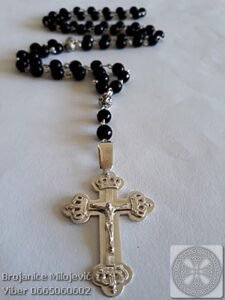 Brojanica oniks faset od srebra 925