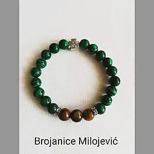 Brojanica za ruku od malahita i tigrovog oka