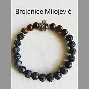 Brojanica za ruku od obsidijana i tigrovog oka