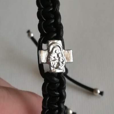 Brojanica za ruku od koze srebro 925