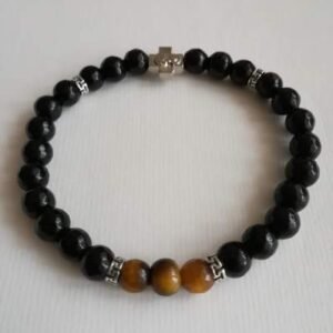 Brojanica za ruku od oniksa i tigrovog oka