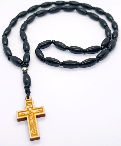 Brojanica za vrat crno drvo