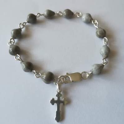 Brojanica za ruku od bogorodičinih suza srebro 925