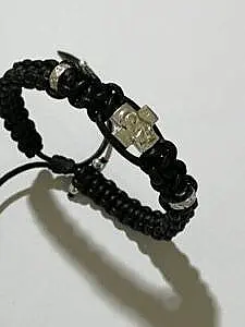 Pletena brojanica od koze srebro 925