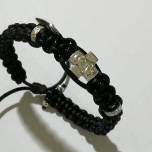 Pletena brojanica od koze srebro 925