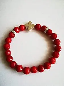 Brojanica crveni žad srebro 925