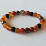 Brojanica za ruku od karneola oniksa i hematita