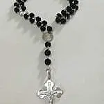 Brojanica od fasetiranog oniksa 10 mm srebro 925