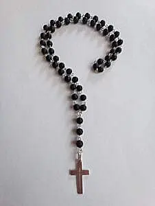 Mat oniks brojanica srebro 925