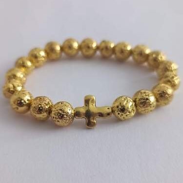 Brojanica od lave u boji zlata