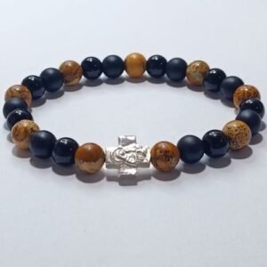 Brojanica za ruku ahat oniks 8 mm srebro