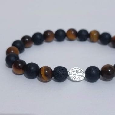 Brojanica od tigrovog oka i lave