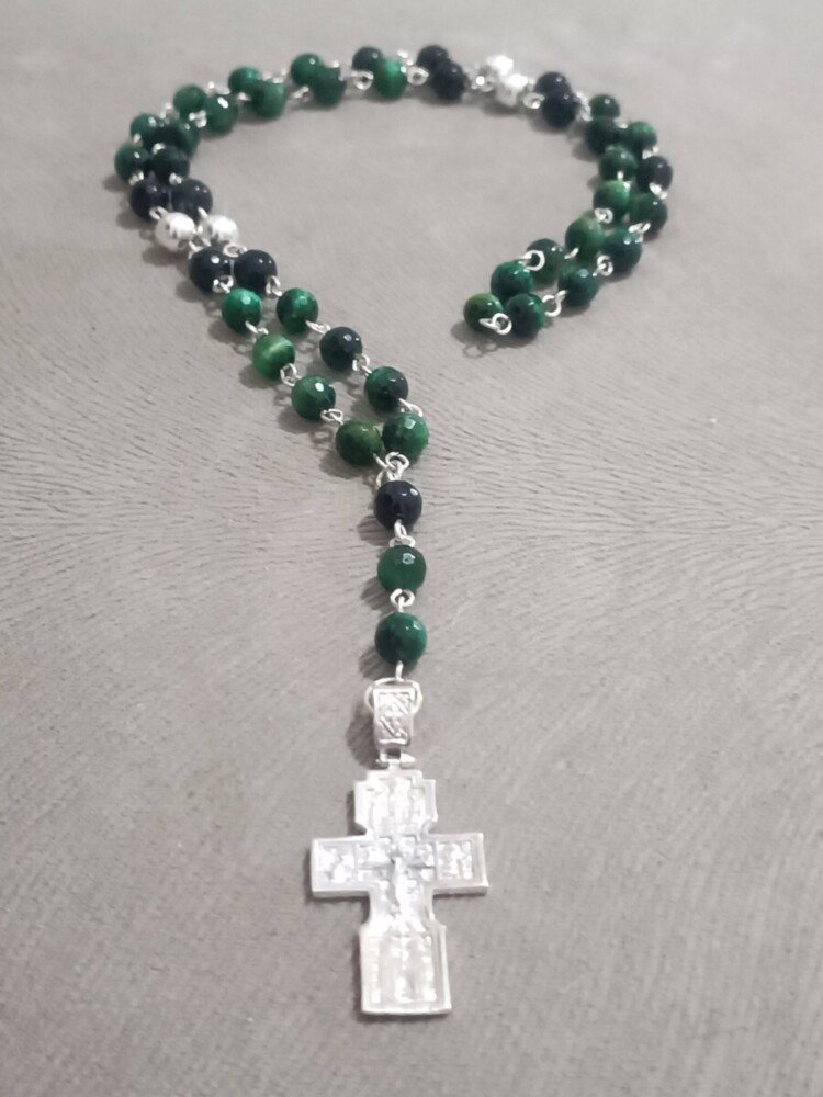 Brojanica za vrat od perli zelenog tigrovog oka