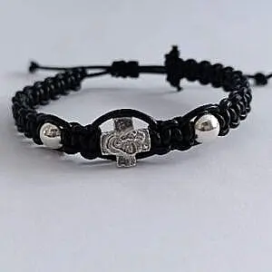 Pletena brojanica od kože srebro 925