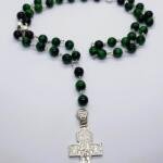 Brojanica zeleno tigrovo oko srebro 925