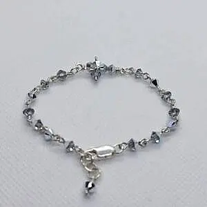 Narukvica swarovski sivi kristal srebro