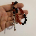 Molitvena brojanica srebro oniks karneol