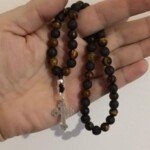 Brojanica za molitvu 50 perli tigrovo oko lava srebro