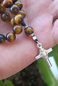 Molitvena brojanica 50 perli tigrovo oko srebrot