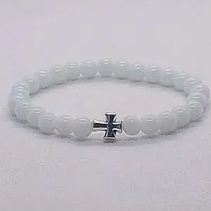 Brojanica za ruku beli oniks 6 mm