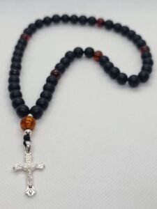 Molitvena brojanica oniks ćilibar 50 perli