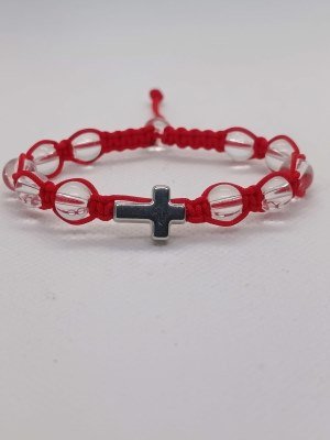 Brojanica za ruku gorski kristal crveni konac