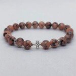 Brojanica za ruku pegavi rozi žad 8 mm