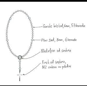 Brojanica od gorskog kristala 6 mm za vrat