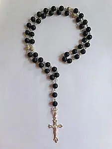 Brojanica za vrat od lave srebro 925