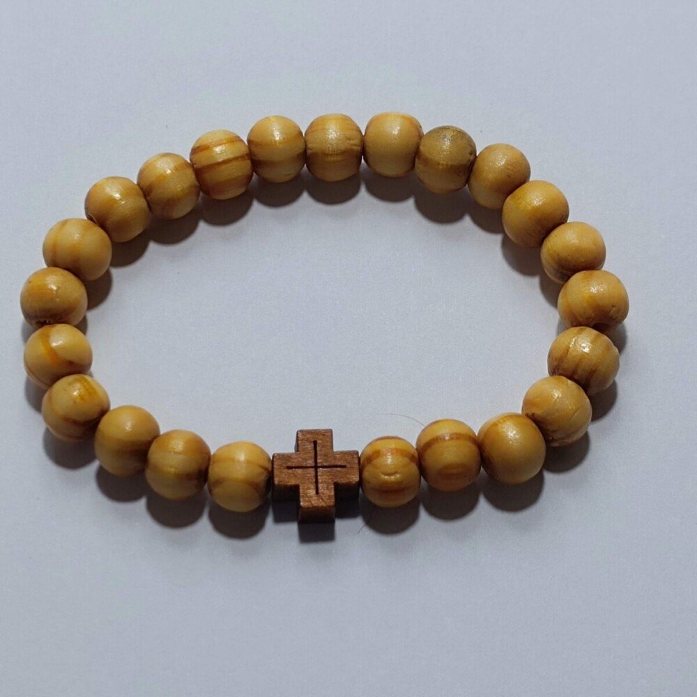 Brojanica za ruku od masline sa drvenim krtsićem