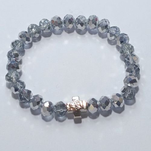 Brojanica sivi češki kristal