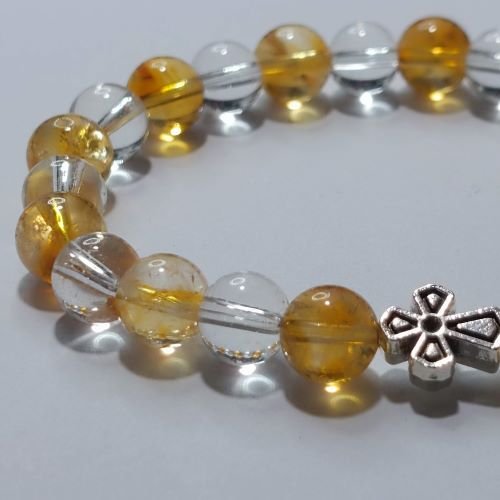 Brojanica za ruku od citrina i gorskog kristala