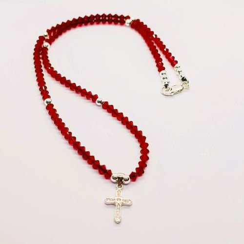 Swarovski ogrlica sa krstićem srebro