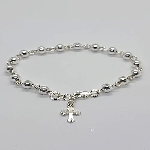 Brojanica za ruku od perli 6 mm srebro 925
