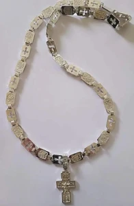 Srebrni lanac sa monaškim krstom 65 cm