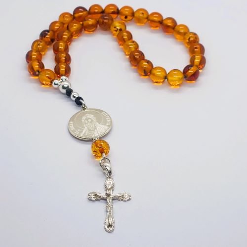 Molitvena brojanica 33 perle ćilibar srebro