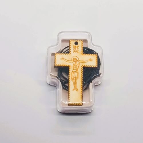 Ogrlica sa krstićem od drveta model 6