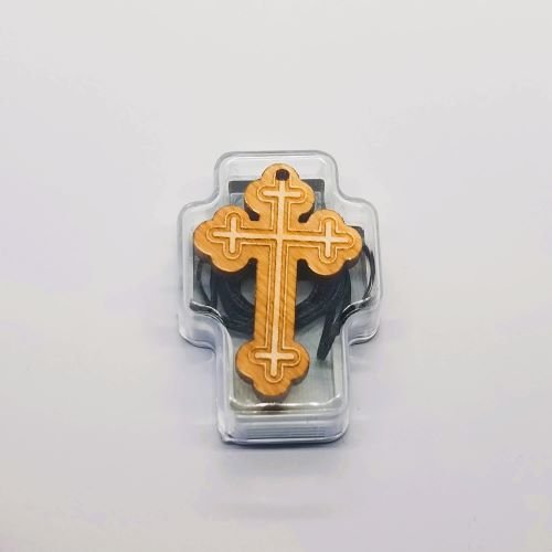 Ogrlica sa krstićemo od drveta model 2