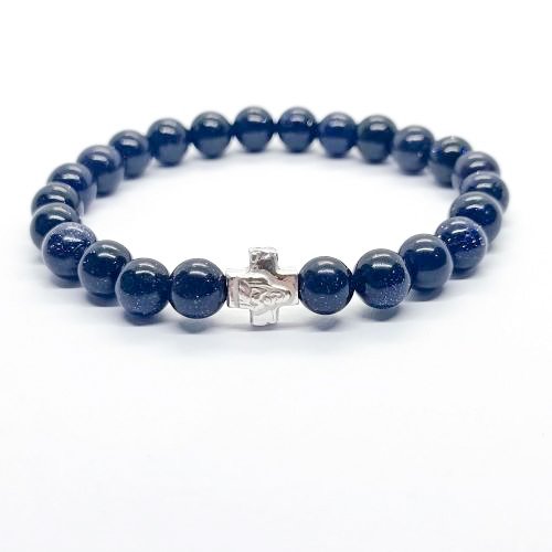 Brojanica za ruku od plavog zlatnog kamena