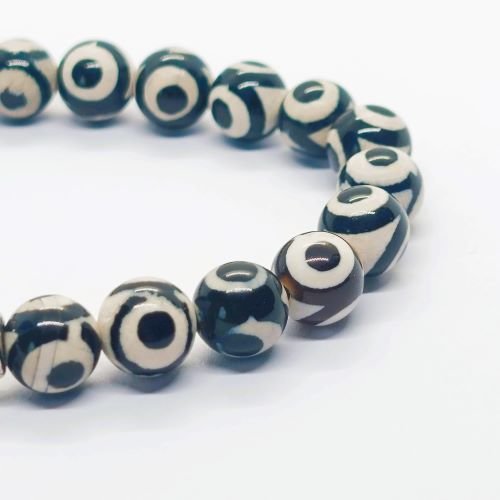 Tibetanski dzi ahat perle