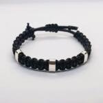 Narukvica koža srebro